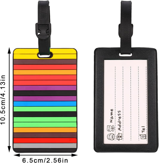 6 Pcs Secure Luggage Tags PVC Suitcase Travel Baggage Handbag Tag Labels for Travel Bag
