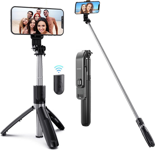 Selfie Stick, for Iphone 17 Pro 17 Pro Max 17E / Iphone Air / 16E 16 16 Pro 16 Pro Max 16 plus / 15 15 Pro 15 Pro Max 15 plus / 14 Pro Wireless Remote Tripod Head Mount Phone Camera Stand Selfie Stick