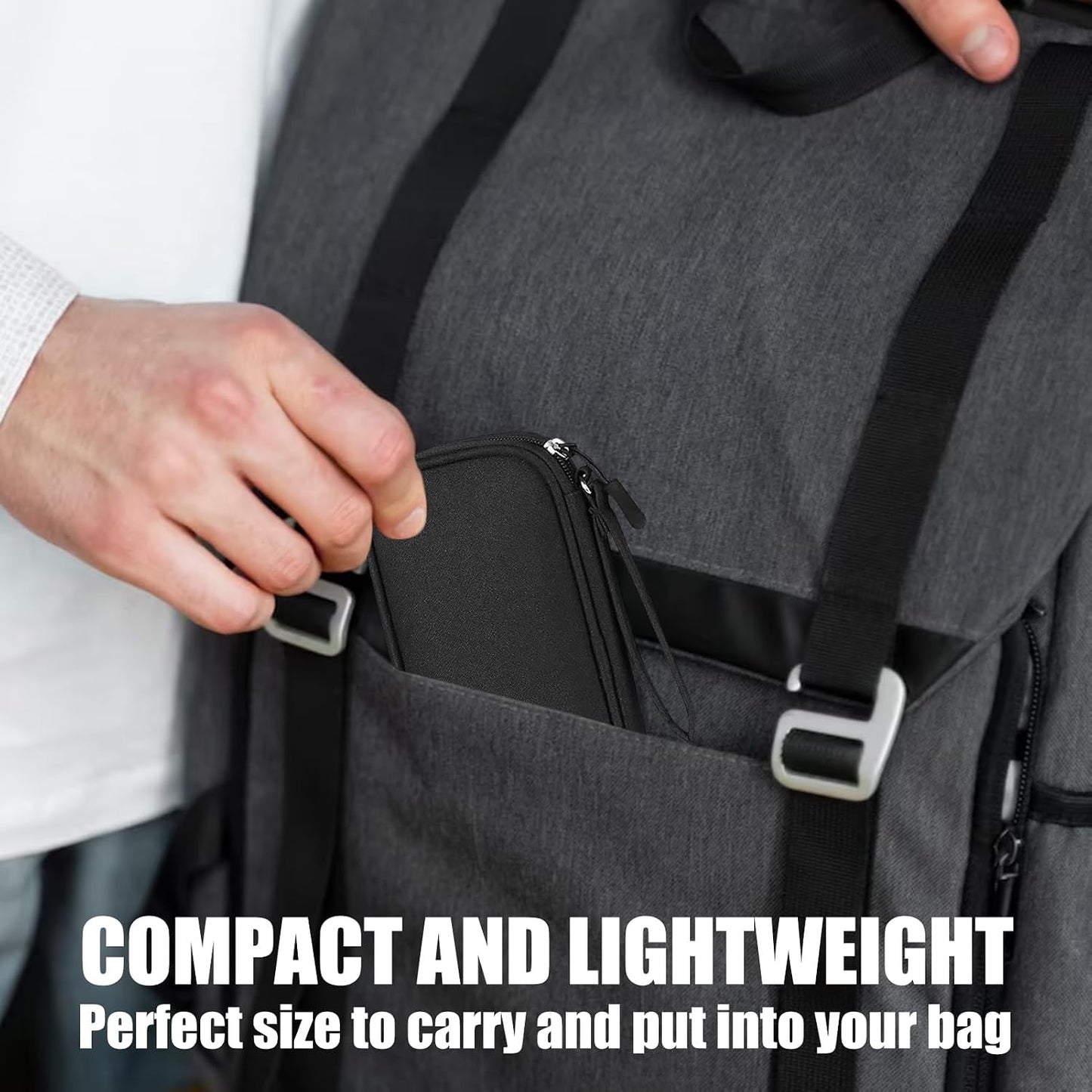 Travel Cable Organiser Bag, Portable Electronics Travel Organizer Tech Pouch, Universal Cord and Travel Gadgets Cable Pouch for Cables Power Bank Earphone USB Drive Hard Disk (Single-Layer Black)