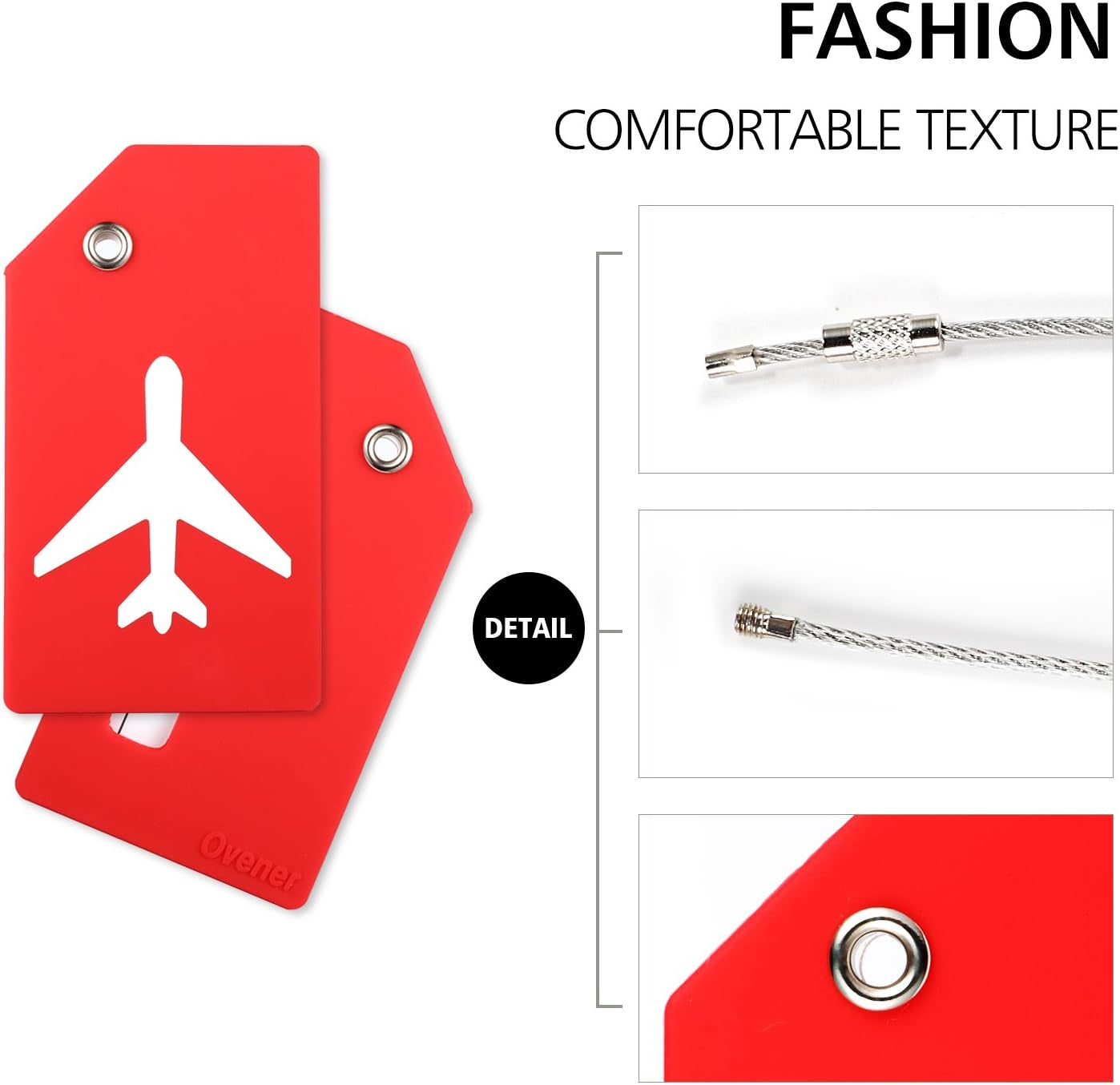 Silicone Luggage Tag with Name ID Card Perfect to Quickly Spot Luggage Suitcase by  (Red 2 Pack Tags)