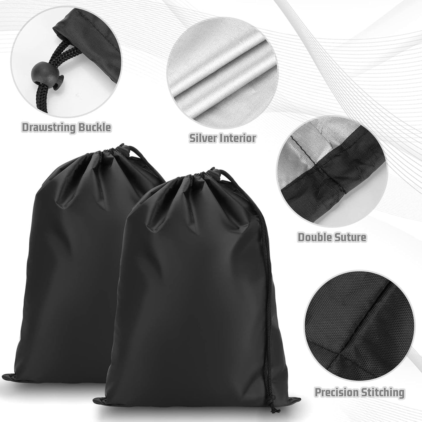 2Pcs Shoe Bag, Portable Shoe Bags for Travel, Dust-Proof Medium Packing Cloth Bag, Non-Woven Drawstring Storage Bag for Toy Shoes Boots High Heel Socks