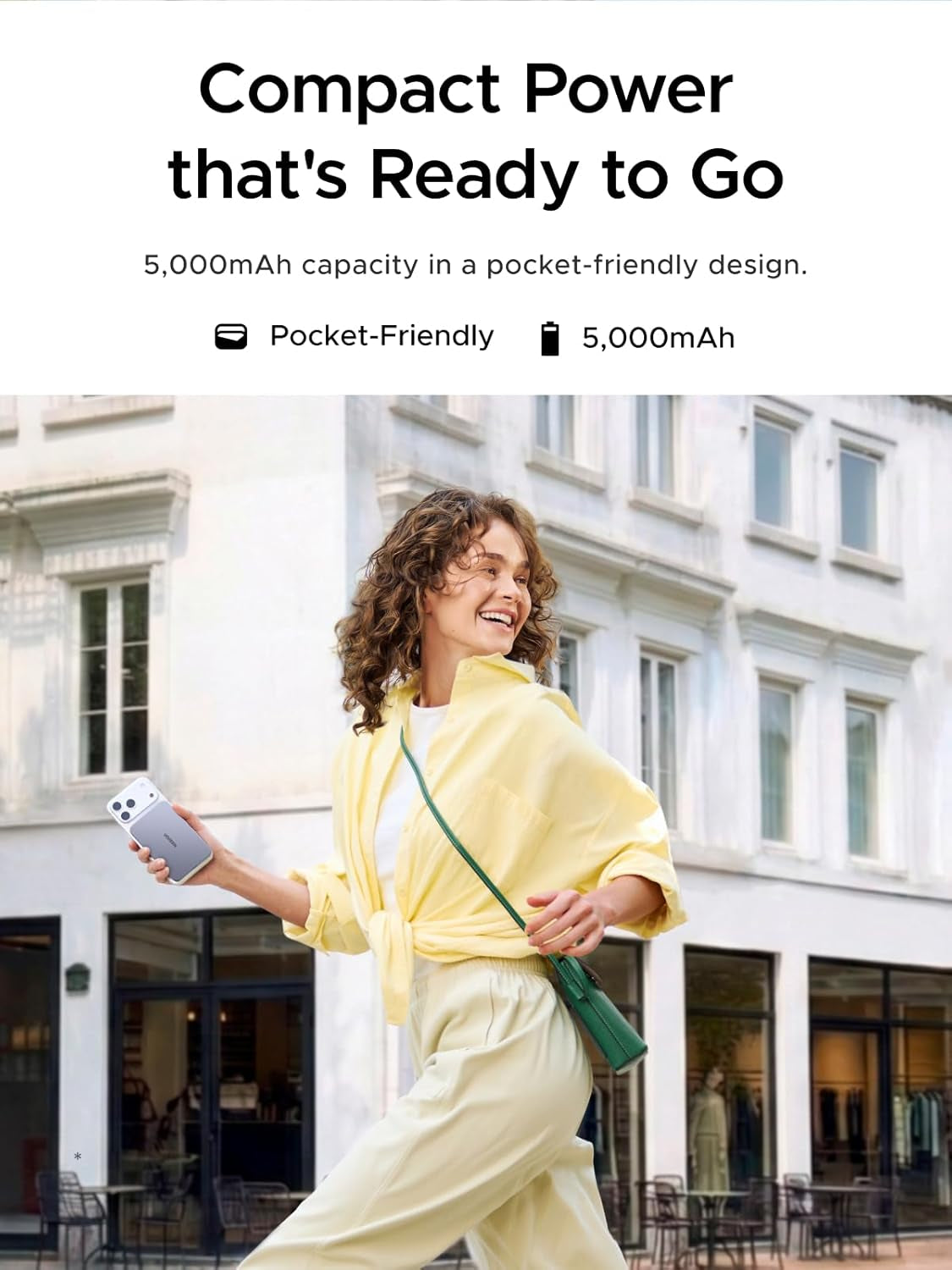 Magflow Air Ultra-Slim 5000Mah Magnetic Power Bank Qi2 Certified 15W Wireless Fast Charging Mobile Phone Portable Charger PD 20W USB-C Battery Pack Magsafe Compatible for Iphone 17-12, Gray