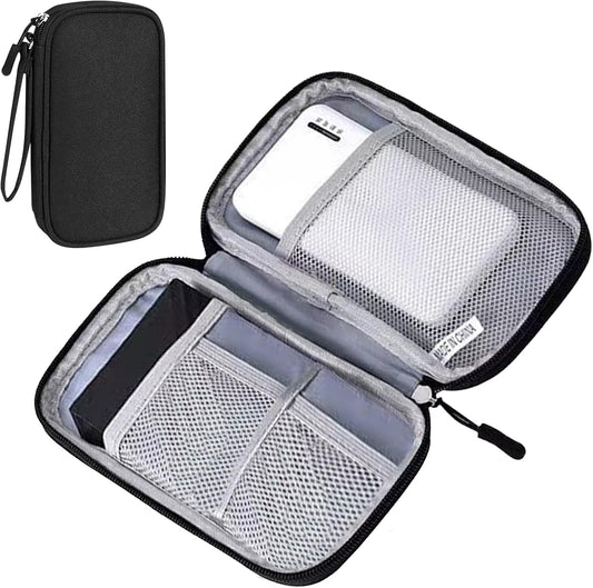 Travel Cable Organiser Bag, Portable Electronics Travel Organizer Tech Pouch, Universal Cord and Travel Gadgets Cable Pouch for Cables Power Bank Earphone USB Drive Hard Disk (Single-Layer Black)