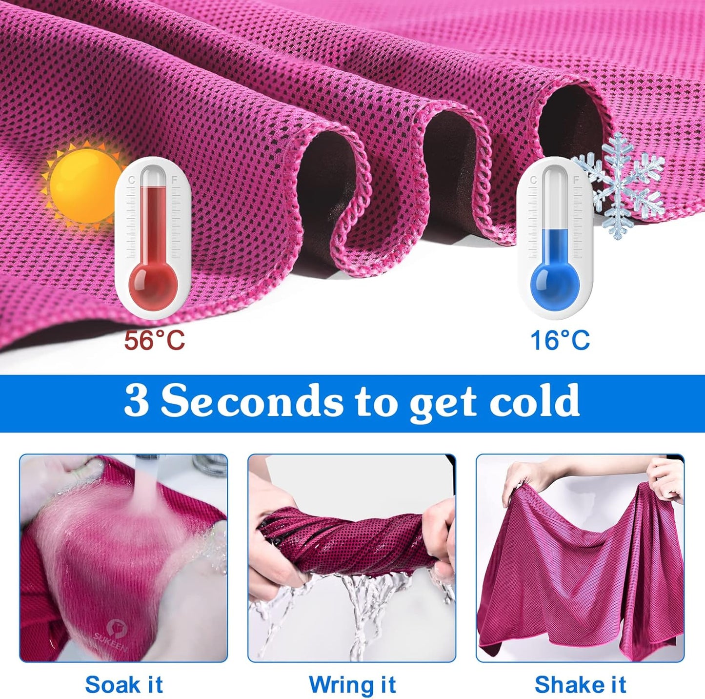 Cooling Towel, 40"X12" Cooling Towels for Neck, Soft Breathable Sweat Gym Towel, Stay Cool Ice Cold Towels for Sport Workout Yoga Golf Running Camping