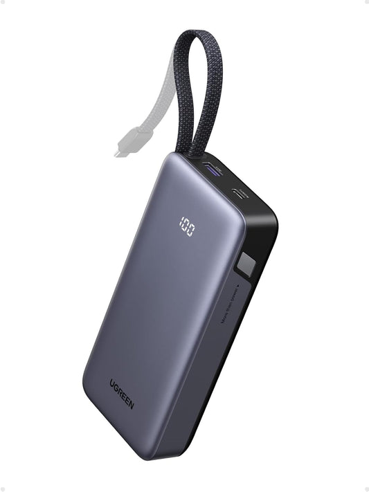 Nexode 20000Mah 55W Fast Charging Power Bank with Built-In Cable, CCC Certified Portable Charger 3-Way Output Battery Pack Compatible with Xiaomi 17 Pro, Galaxy S25, Iphone 17, Ipad, Laptop