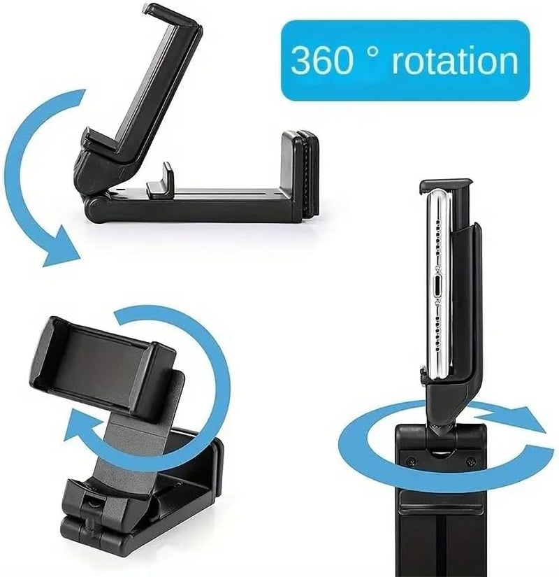 Airplane in Flight Phone Holder, 360° Rotatable Universal Desk Stand Compatible with Iphone/Galaxy Android Phones, Portable Adjustable Mount Travel Essential for Plane,Train,Work