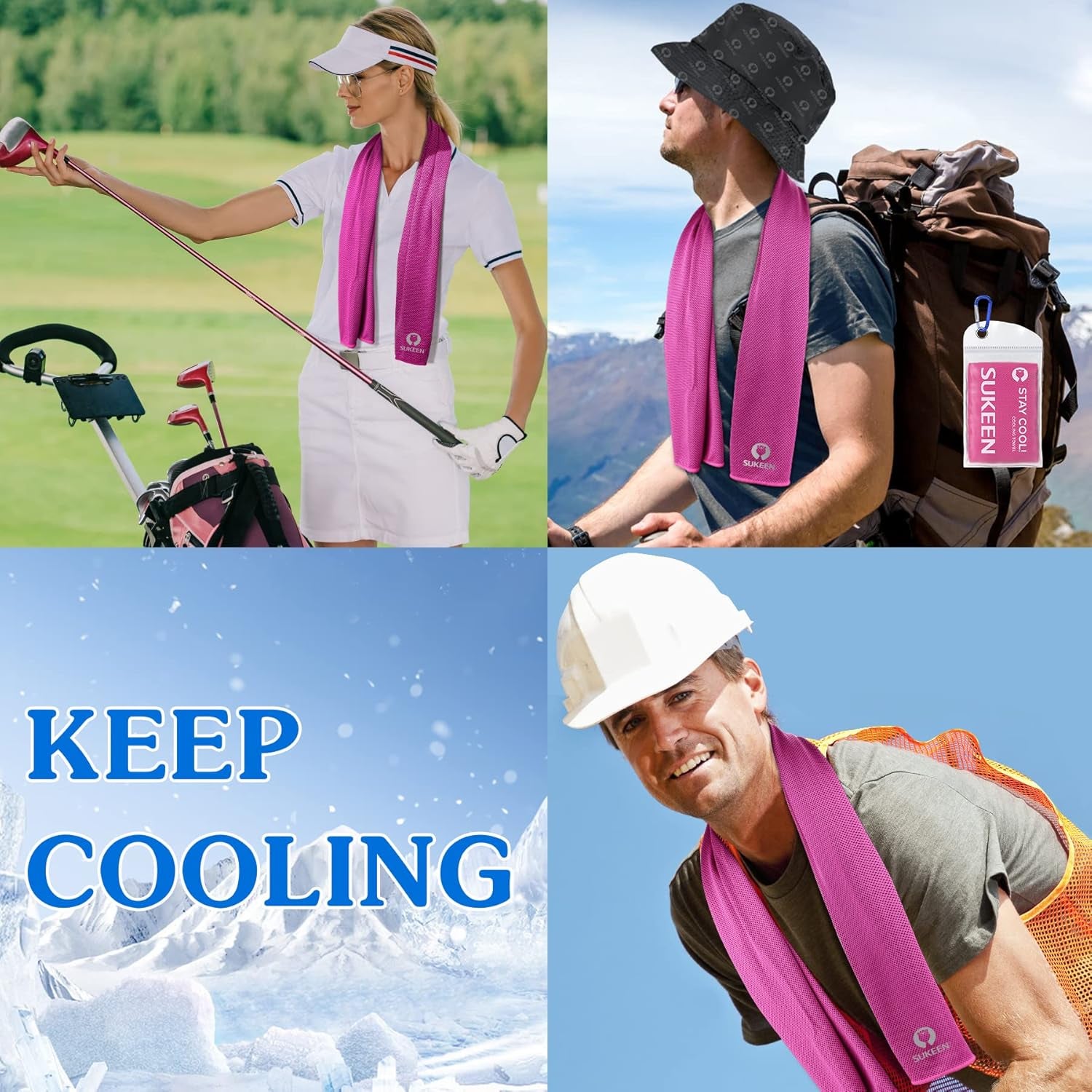 Cooling Towel, 40"X12" Cooling Towels for Neck, Soft Breathable Sweat Gym Towel, Stay Cool Ice Cold Towels for Sport Workout Yoga Golf Running Camping