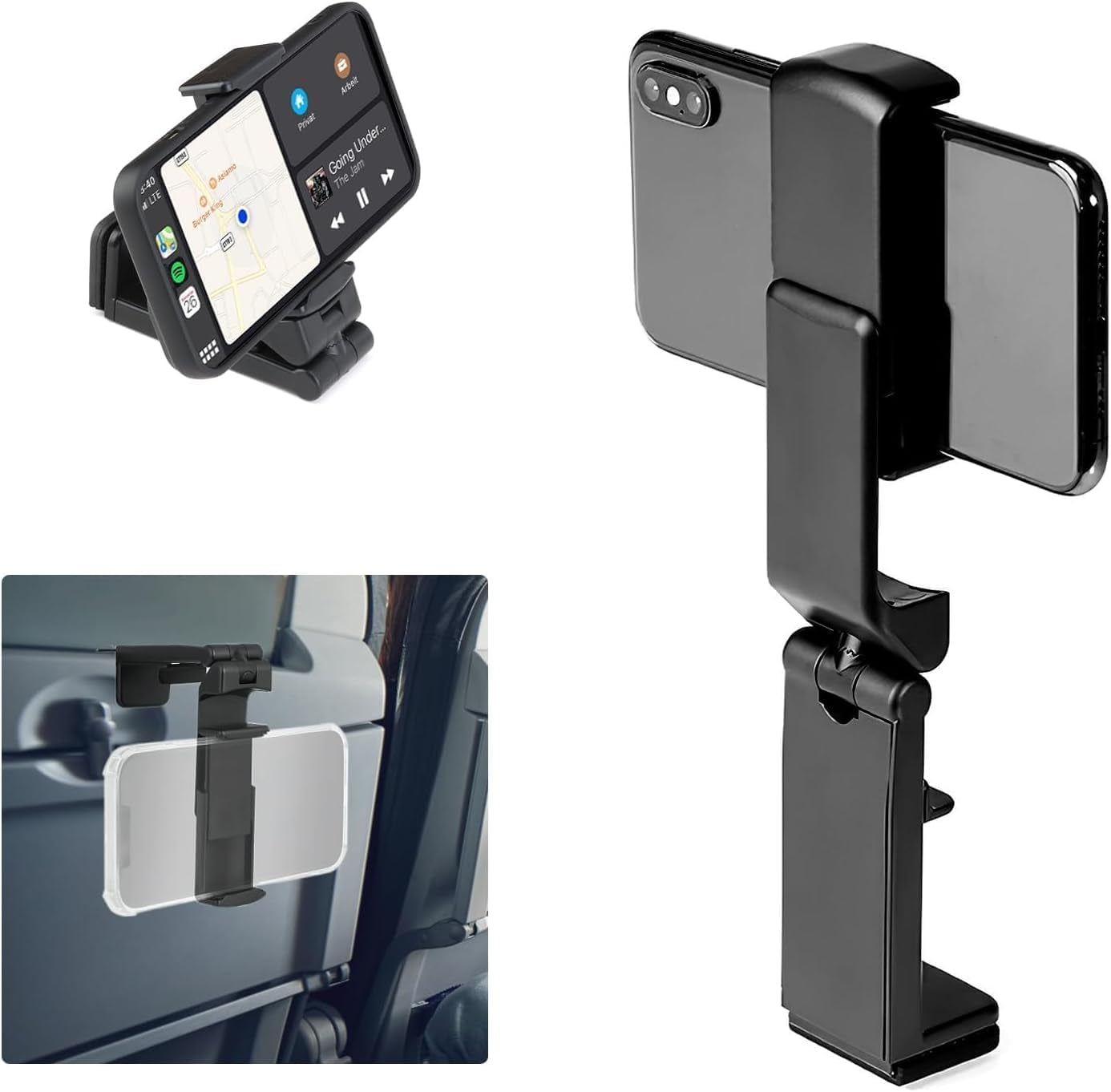 Airplane in Flight Phone Holder, 360° Rotatable Universal Desk Stand Compatible with Iphone/Galaxy Android Phones, Portable Adjustable Mount Travel Essential for Plane,Train,Work