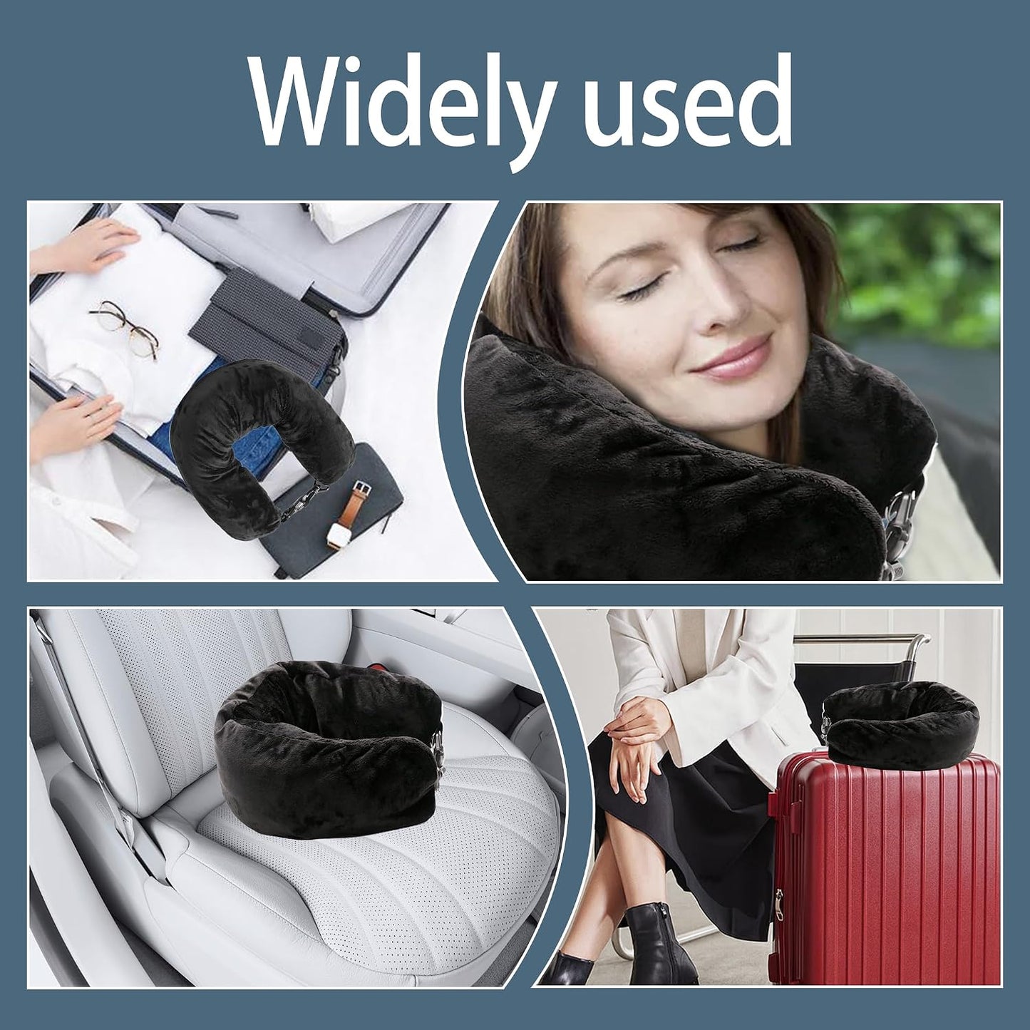 1PCS Portable Stuffable Neck Pillow Black Multifunctional Stuffable Travel Pillow Travel Neck Pillow Storage Bag with Adjustable Straps Soft Stuffable Neck Pillow for Travel Extra Luggage