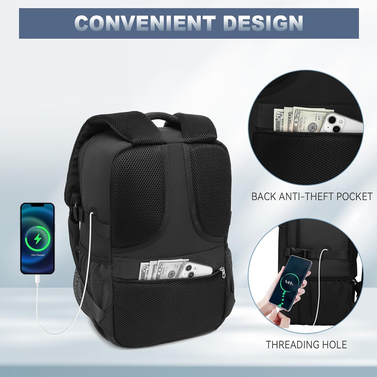 Ryanair Cabin Bags 40X30X20 Underseat Carry-Ons Travel Backpack with anti Theft Bag 20L Flight Bag 40X20X25 Hand Luggage Cabin Size Casual Daypack for Flights