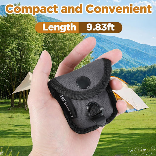 Travel Washing Line Camping Compact Portable Clothesline Non-Scratch Clothes Line Heavy Duty Buckle System with 24 Beads for Outdoor Camping, Cruise Ships, Indoor Backyard, Balcony(Dark Gray, 300Cm)