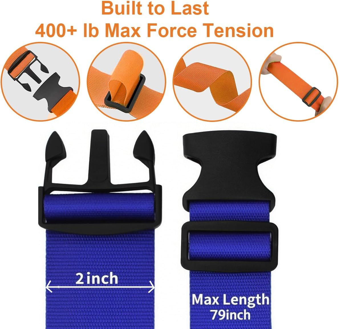 4PCS Luggage Straps for Suitcases, Adjustable Suitcase Straps, Heavy Duty Thickened Luggage Strap with Quick Release Buckle, Travelling Luggage Belt Accessories 4 Colors Suitcase Belts
