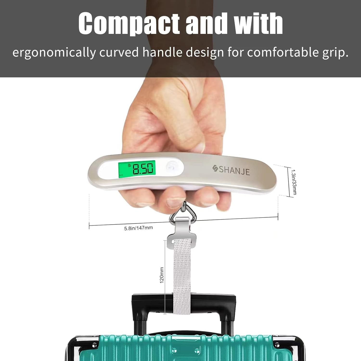 Luggage Weight Scale for Suitcases 110 Lbs Travel Accessories High Precision Travel Digital Hanging Scales 50Kg White